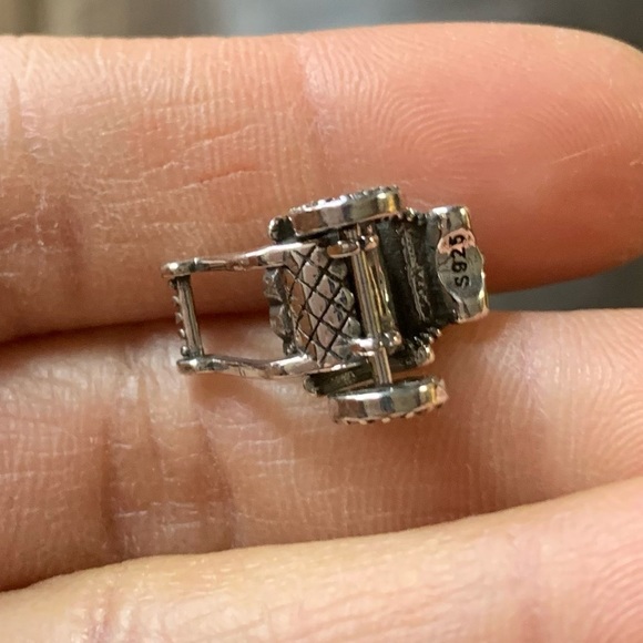 NWOT Rickshaw Charm w/ Cubic Zirconia, Red & Green Enamel Sterling Silver 925 - Picture 11 of 12